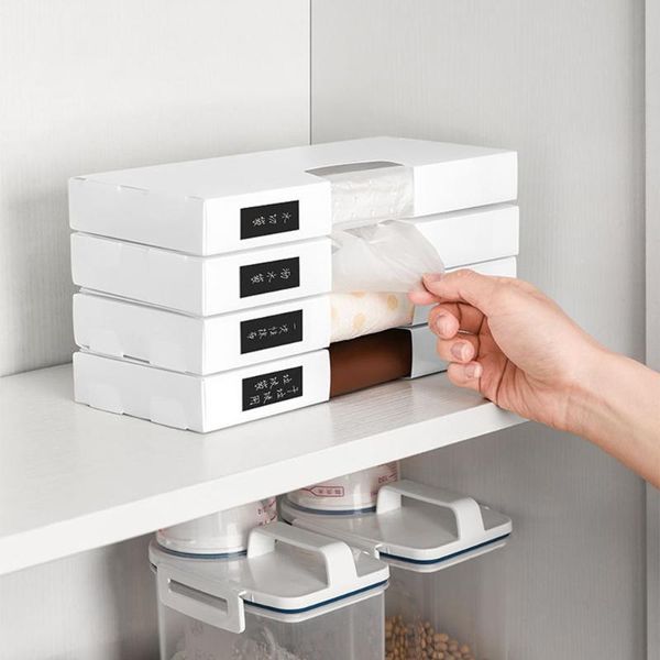 

garbage bag storage container case wall mounted bags holder foldable kitchen trash bedroom drawer organizer