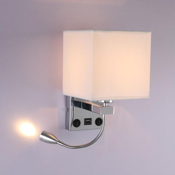 

modern indoor led wall lamp bedside bedroom applique sconce with switch usb e27 bulb interior headboard home el lights