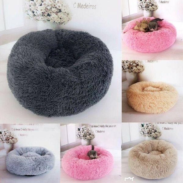 

soft round dog bed sofa washable pograp house winter thicken warm pet cat puppy super plush pads cushion for kennels & pens