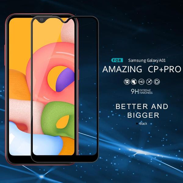 

cell phone screen protectors full cover tempered glass for galaxy a01 nillkin cp+ pro 9h protector