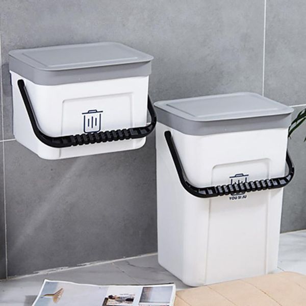 

waste bins wall mounted trash can bin plastic bathroom garbage dustbin cabinet door hanging kitchen compost caddy