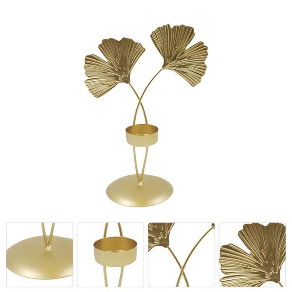 

candle holders 1pc wrought iron candlestick household decor gold leaf cup