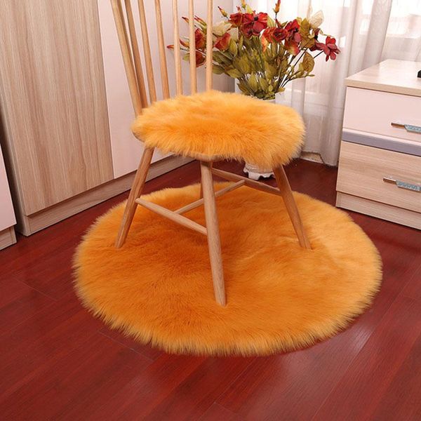 

sholisa faux fur area rug fluffy carpet round shape 6cm pile for living room bedroom sea set home deco carpets