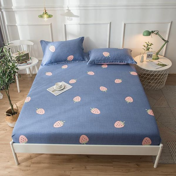 

sheets & sets fruit print fitted sheet for single double bed kids adults 100% cotton (no case) xf749-18