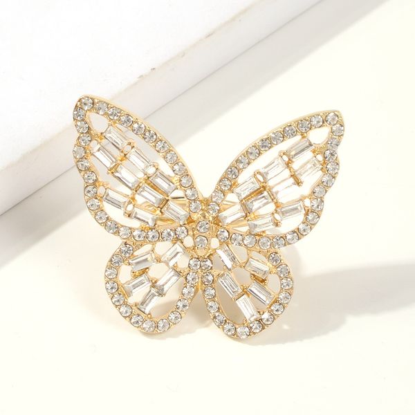 

r0185ring european and american style creative hollow three-dimensional butterfly net red the ,same fashion luxury color diamond jewelry, Silver