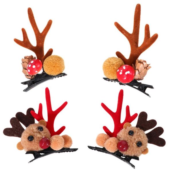 

hair clips 2 pairs christmas antlers hairpins party kids barrettes