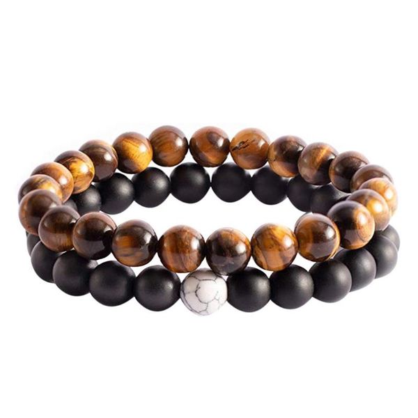 

charm bracelets for men in natural stones diameter 8mm materials birthday fjsl, Golden;silver