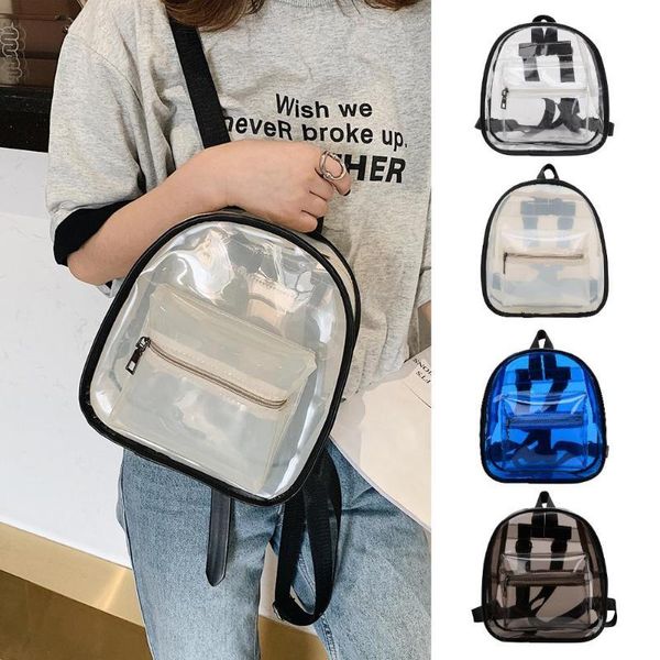 

outdoor bags 2021 fashion mochila female casual transparent women pvc satchel backpacks school teenage girls clear shoulder