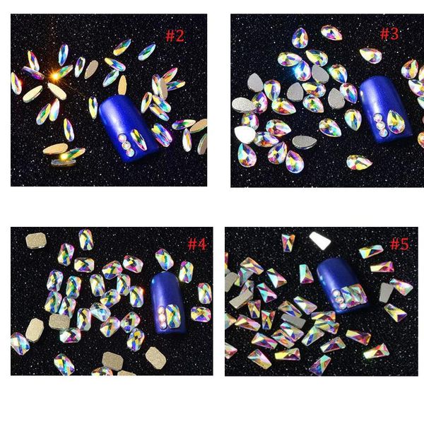 

50pcs/bag nail strass 24 sizes false nails crystal 3d accessories decorations for rhinestones art#jz0 art, Silver;gold