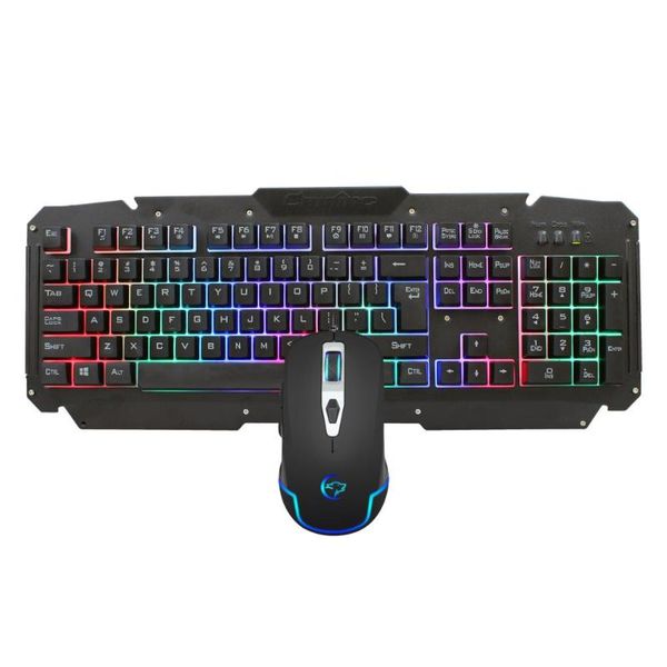

wired usb keyboard and mouse set computer manipulator backlit combos