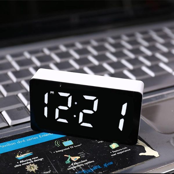 

other clocks & accessories led mirror desk clock alarm home furnishings electronic watch digital table bedroom decoration and