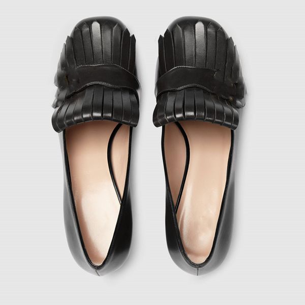 

2022 sandal series leather mid-heel shoes, Black
