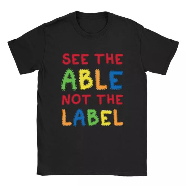 

see the able mens t-shirt autism asperger awareness gift present, White;black