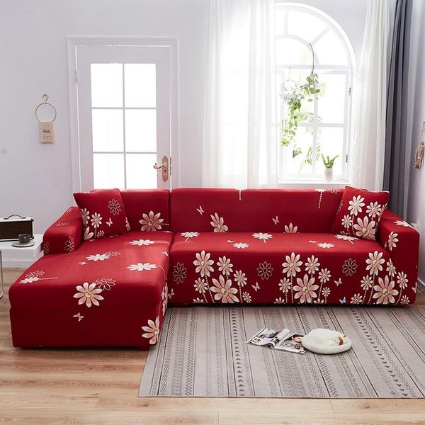 

chair covers floral printing style l shape couch cover elastic stretch sofa universal colorful corner slipcover for living room