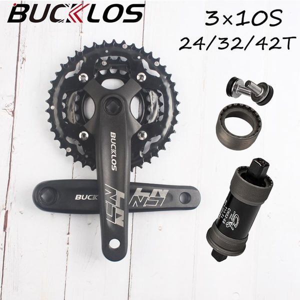 

bike heels & chainwheels bucklos 3*10speed mtb crankset 104/64bcd chainring 24t 32t 42t 170mmsquare hole crank mountain for