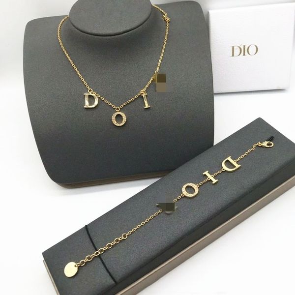 

special offer 75% off outlet online family new fashion simple necklace bracelet women's net red plated letter earrings, Silver
