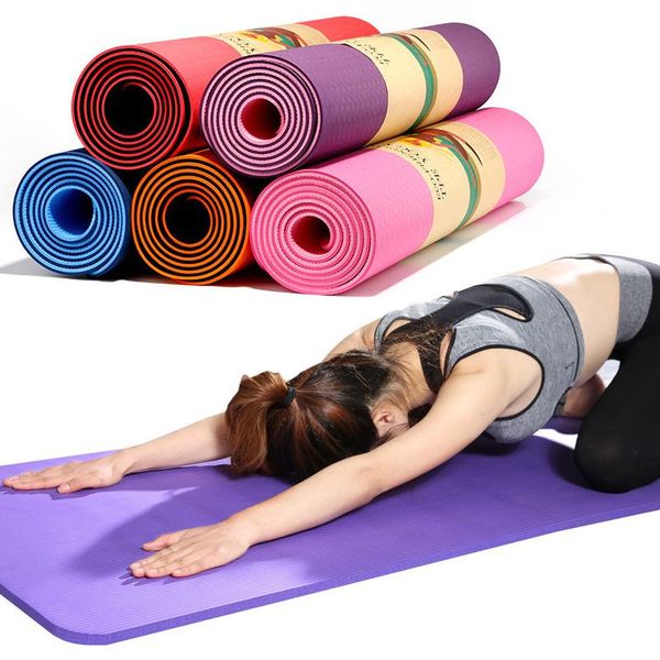 

1830*610*6mm tpe non-slip yoga mats fitness tasteless pilates matts gym exercise carpet mat soft comfortable