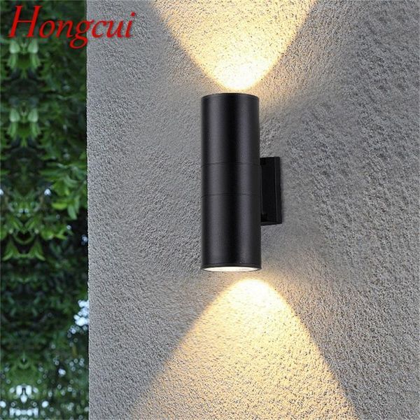 

hongcui outdoor led wall lamp round super bright waterproof patio sconces creative decorative for porch garden villa lamps