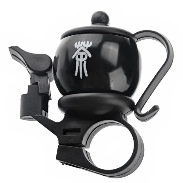 

bike horns novelty mini teapot shaped bell ring (black)