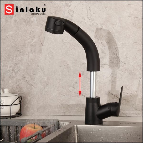 

chrome polished bathroom basin faucets single hole lifting pull out 360 degree rotate faucet kitchen sink mixer cold & taps