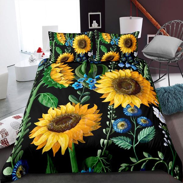 

bedding sets bright sunflower art comforter duvet cover pillowcase home textile double extra large set