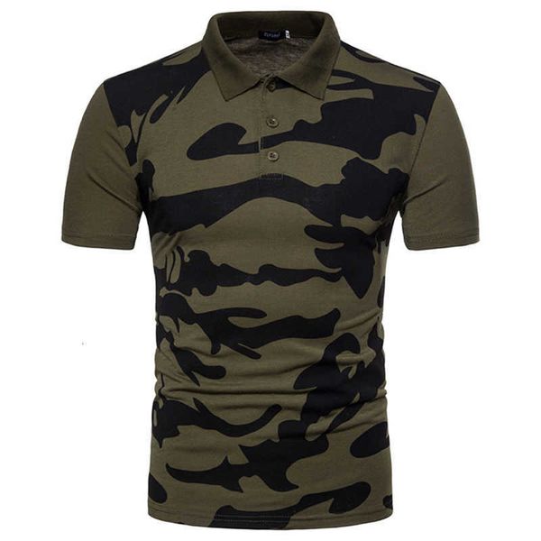 

new all-match men's summer polos shirts simple print short sleeve tees camouflage printed fashion casual male, White;black