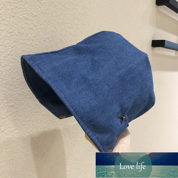 

fashion new denim blue sun hat summer autumn women panama anti-uv wide brim beach hat foldable bucket hat fisherman cap factory price expert, Blue;gray