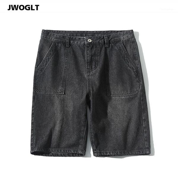

men's jeans sinple design harajuku vintage summer short fashion casual stright black blue cotton denim shorts 4xl 5xl