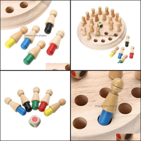 Spiele Spielzeug Giftskids Holz Match Stick Schach Kinder Frühes Lernspielzeug 3D Puzzle Familie Party Casual Puzzles Memory Spiel Drop Delive