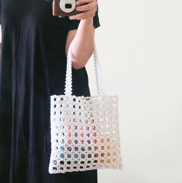 

evening bags women vintage pearl beaded shopping large capacity tote bag