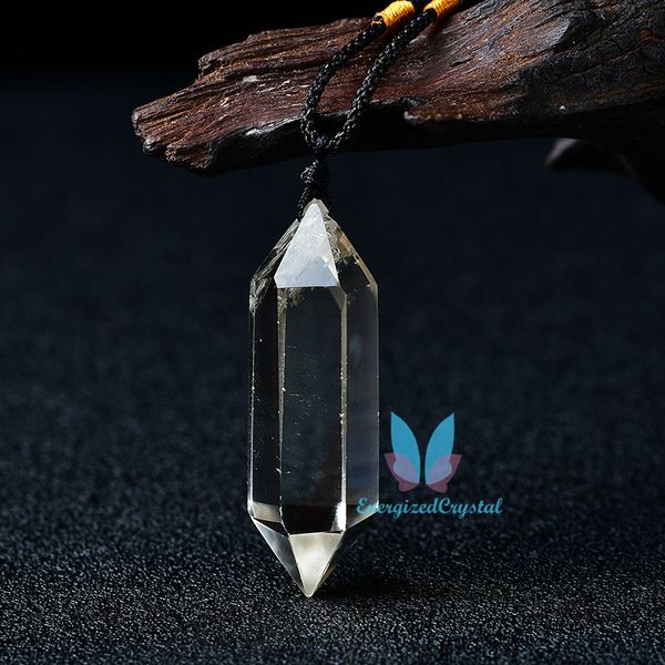 CITRINE CLEAR Reiki Кварцевый маятник Драгоценный камень Заживление Очарование Кулон Мода Подарок Кристаллические Очарованные Подвески Ручной Полированный исцеление