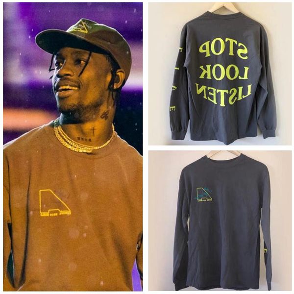 

men's t-shirts tshirt astroworld long sleeve men women travis scoastroworld europe tour hip hop tee burlon fog, White;black