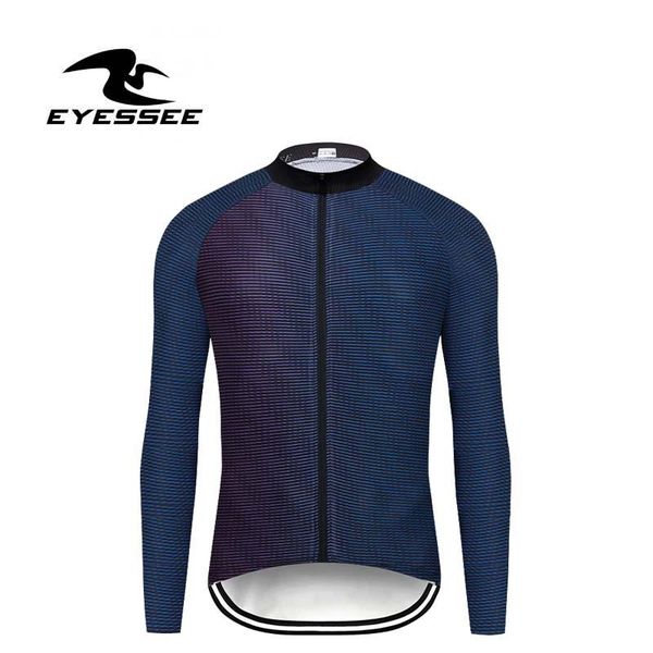 

racing jackets eyessee men cycling jersey 2022 long sleeve mtb road bike breathable mountain bicycle hombre, Black;red