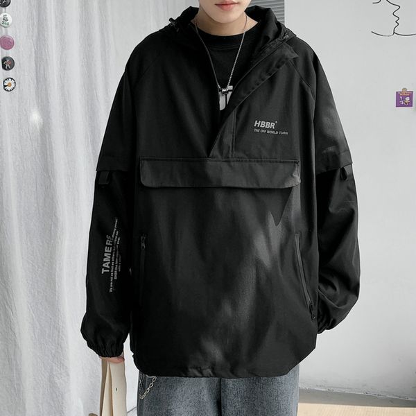 

men streetwear ets hip hop bomber et 2020 muti pockets cargo outwear harajuku overcoat, Black;brown