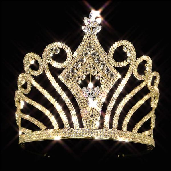 

hair clips & barrettes bling wedding bride crown tiara with zirconia crystal elegant woman tiaras and crowns for pageant party gift, Golden;silver
