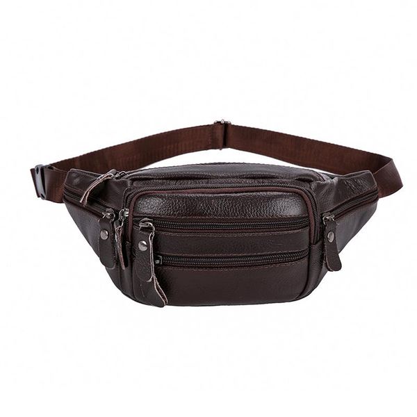 

waist bags men's bag 2021 cowhide leather shoulder chest sports fashion soft