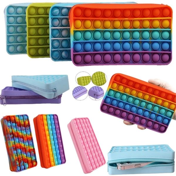 

new push bubble fidget toys pencil case children stress relief squeeze toy antistress soft squishy kids gifts