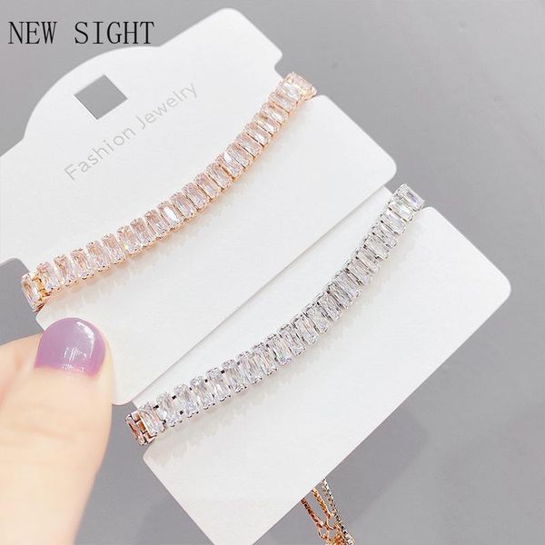 

link, chain sight luxury crystal bracelets fashion brand jewelry charm bracelets&bangles for women gift, Black