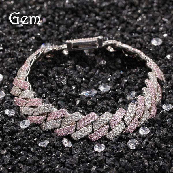 

charm bracelets men's and women's hip hop bracelet fashion high grade silver color matching bar cuban chain hiphop, Golden;silver
