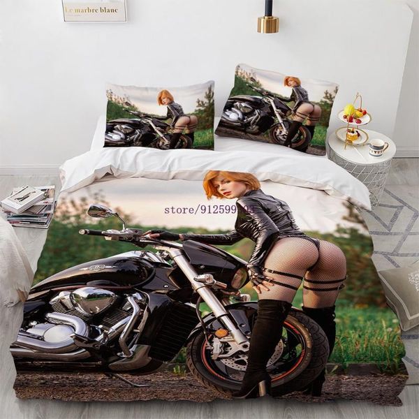 

bedding sets women set bikini locomotive duvet covers pillowcases motorcycle single twin full  king sizes bedclothes