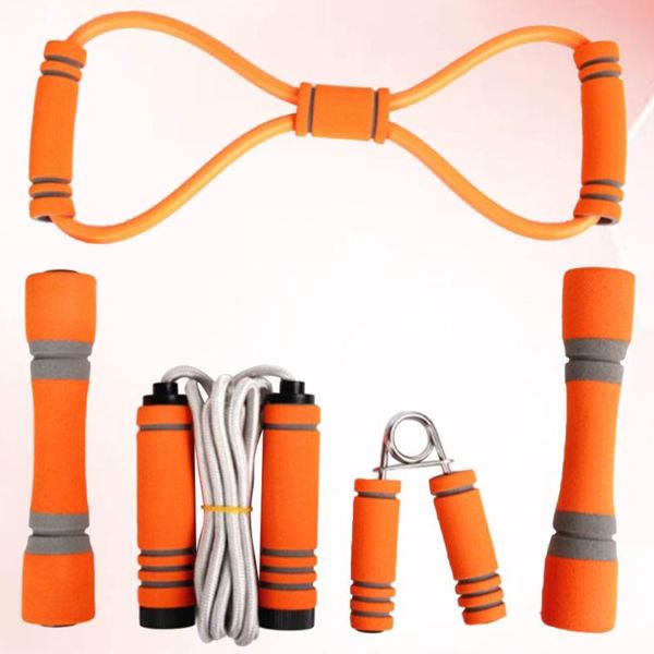 

jump ropes 5pcs skipping rope hand gripper puller dumbbell set exercise sports accessory fitness equipment for men