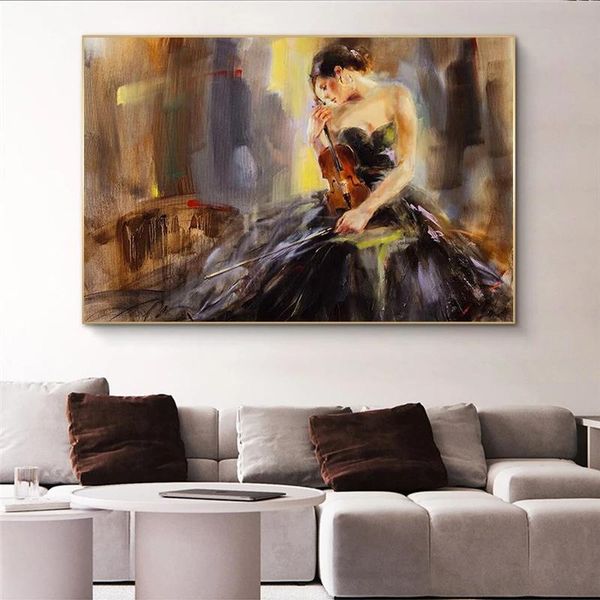 

paintings canvas painting modern abstract girl navia posters and prints mural wall art pictures for living room home decoration