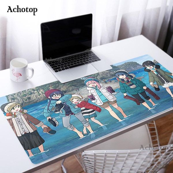 

mouse pads & wrist rests yuru camp large gaming pad blue purple cloud space waterproof extended lock edge computer desk notbook for csgo dot