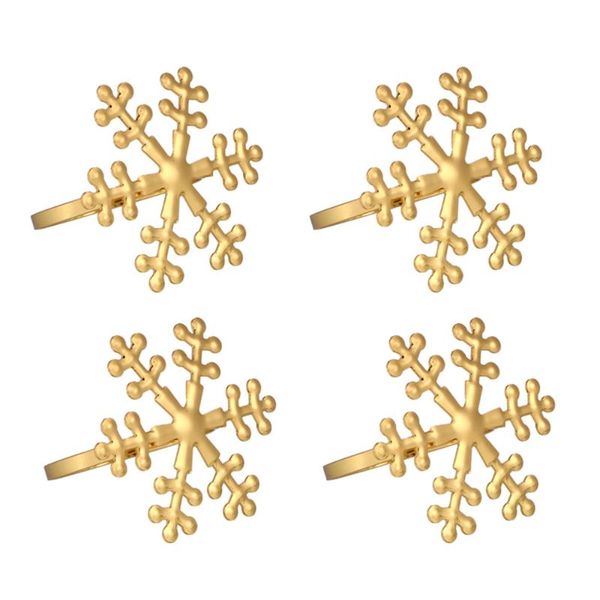 

napkin rings 4pcs buckles snowflake exquisite tissue (golden)