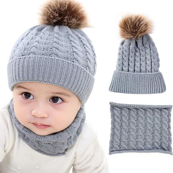 

caps & hats bobora warm hat for girl scarf pompoms winter knitted 2 pieces fashion set child, Yellow