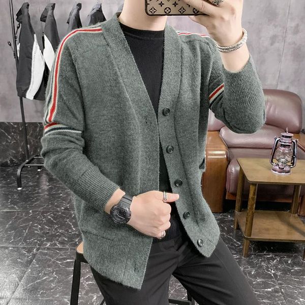 

sweaters 2022england men's style pocket men jacket cardigan fashion brand fall winter designer spliced color knit plus size 3xl, White;black