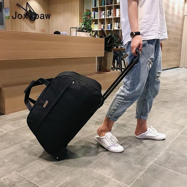 

travel luggage bags wheeled duffle trolley bag rolling suitcase women men traveler with wheel carry-on duffel