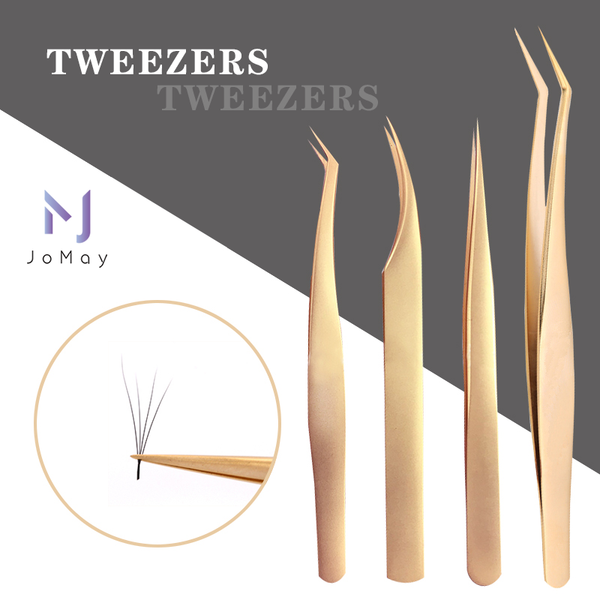 

1pc professional eyebrow tweezer stainless high precision nipper eyelash extension clip curved straight makeup tool tools & stencils