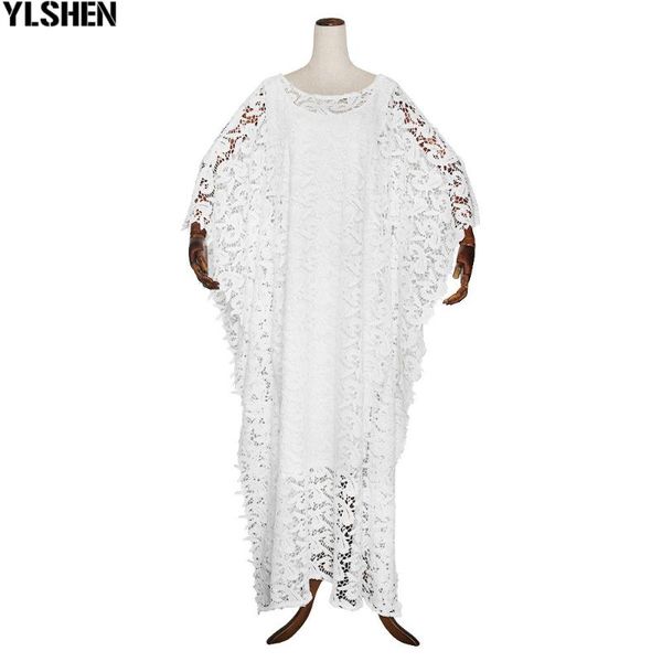 

ethnic clothing dashiki long african dresses for women bazin plus size africa design clothes lace flower dress + elastic inner, Red