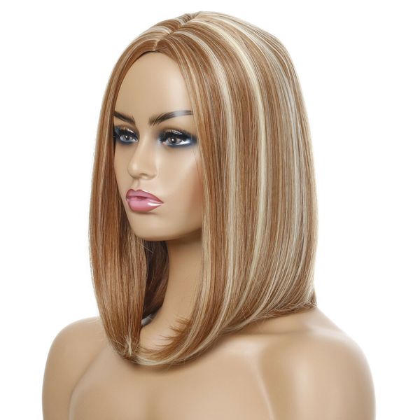 

womens mid-length straight bob hair wigs fashion for daily party natural wig, Black